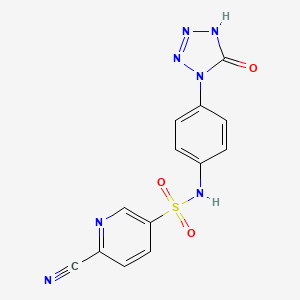 molecular formula C13H9N7O3S B2868276 6-cyano-N-[4-(5-oxo-4,5-dihydro-1H-1,2,3,4-tetrazol-1-yl)phenyl]pyridine-3-sulfonamide CAS No. 2094319-23-8