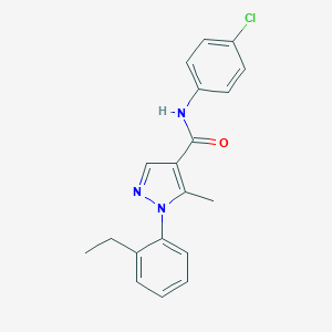 molecular formula C19H18ClN3O B286828 N-(4-chlorophenyl)-1-(2-ethylphenyl)-5-methyl-1H-pyrazole-4-carboxamide 