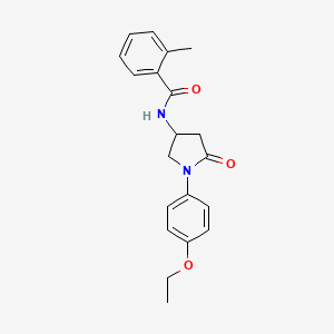 molecular formula C20H22N2O3 B2868280 N-(1-(4-ethoxyphenyl)-5-oxopyrrolidin-3-yl)-2-methylbenzamide CAS No. 905686-58-0