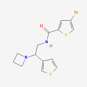 molecular formula C14H15BrN2OS2 B2868282 N-(2-(氮杂环丁-1-基)-2-(噻吩-3-基)乙基)-4-溴噻吩-2-甲酰胺 CAS No. 2034399-74-9