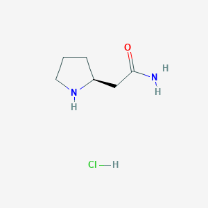 molecular formula C6H13ClN2O B2868295 2-[(2S)-吡咯烷-2-基]乙酰胺；盐酸盐 CAS No. 78664-84-3