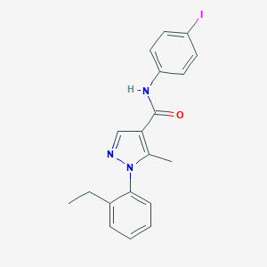 molecular formula C19H18IN3O B286831 1-(2-ethylphenyl)-N-(4-iodophenyl)-5-methyl-1H-pyrazole-4-carboxamide 