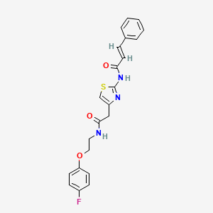 N-(4-(2-((2-(4-fluorophenoxy)ethyl)amino)-2-oxoethyl)thiazol-2-yl)cinnamamide