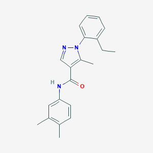 molecular formula C21H23N3O B286832 N-(3,4-dimethylphenyl)-1-(2-ethylphenyl)-5-methyl-1H-pyrazole-4-carboxamide 