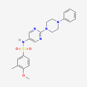 4-methoxy-3-methyl-N-(2-(4-phenylpiperazin-1-yl)pyrimidin-5-yl)benzenesulfonamide