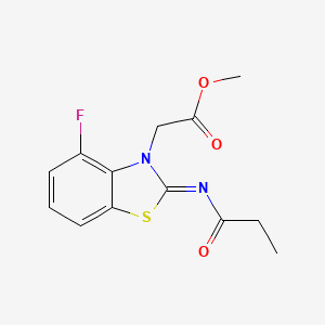 (Z)-methyl 2-(4-fluoro-2-(propionylimino)benzo[d]thiazol-3(2H)-yl)acetate