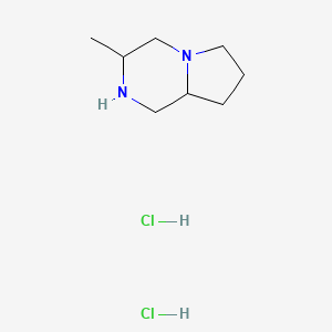 molecular formula C8H18Cl2N2 B2868325 3-Methyl-1,2,3,4,6,7,8,8a-octahydropyrrolo[1,2-a]pyrazine;dihydrochloride CAS No. 2375194-70-8