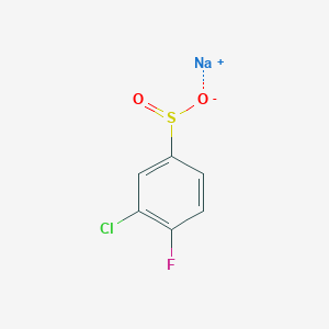 molecular formula C6H3ClFNaO2S B2868326 3-Chloro-4-fluorobenzenesulfinic acid sodium salt CAS No. 1101822-79-0