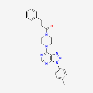 molecular formula C24H25N7O B2868339 3-(4-甲基苯基)-7-[4-(3-苯基丙酰)哌嗪-1-基]-3H-[1,2,3]三唑并[4,5-d]嘧啶 CAS No. 946344-71-4