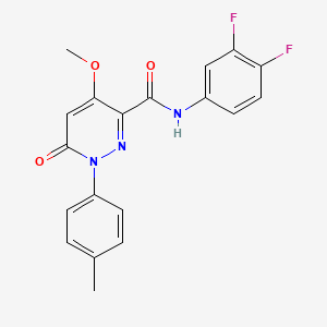 molecular formula C19H15F2N3O3 B2868345 N-(3,4-difluorophenyl)-4-methoxy-1-(4-methylphenyl)-6-oxopyridazine-3-carboxamide CAS No. 941969-40-0