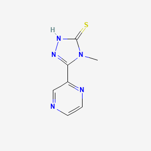 molecular formula C7H7N5S B2868350 4-methyl-5-(pyrazin-2-yl)-4H-1,2,4-triazole-3-thiol CAS No. 219600-07-4
