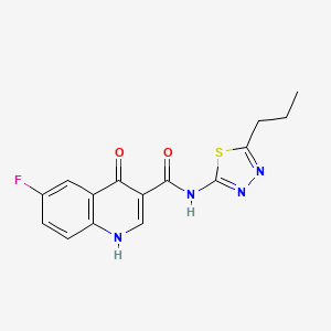 molecular formula C15H13FN4O2S B2868359 6-氟-4-羟基-N-(5-丙基-1,3,4-噻二唑-2-基)喹啉-3-甲酰胺 CAS No. 951999-62-5