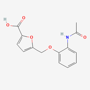 molecular formula C14H13NO5 B2868363 5-(2-乙酰胺苯氧基甲基)呋喃-2-羧酸 CAS No. 953732-90-6