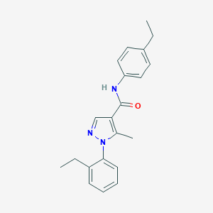 molecular formula C21H23N3O B286837 1-(2-ethylphenyl)-N-(4-ethylphenyl)-5-methyl-1H-pyrazole-4-carboxamide 