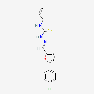 molecular formula C15H14ClN3OS B2868372 (E)-N-allyl-2-((5-(4-chlorophenyl)furan-2-yl)methylene)hydrazinecarbothioamide CAS No. 301351-29-1