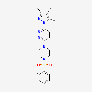 3-(4-((2-fluorophenyl)sulfonyl)piperazin-1-yl)-6-(3,4,5-trimethyl-1H-pyrazol-1-yl)pyridazine