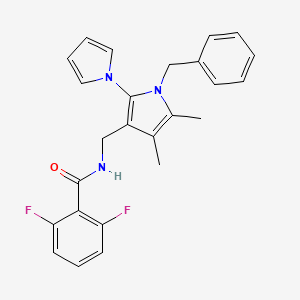 molecular formula C25H23F2N3O B2868378 N-[(1-benzyl-4,5-dimethyl-2-pyrrol-1-ylpyrrol-3-yl)methyl]-2,6-difluorobenzamide CAS No. 478077-09-7