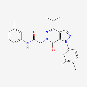 molecular formula C25H27N5O2 B2868380 2-(1-(3,4-二甲基苯基)-4-异丙基-7-氧代-1H-吡唑并[3,4-d]哒嗪-6(7H)-基)-N-(间甲苯基)乙酰胺 CAS No. 946253-82-3