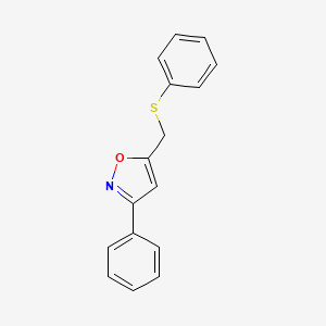 3-Phenyl-5-[(phenylthio)methyl]isoxazole