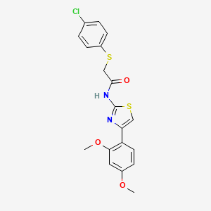 molecular formula C19H17ClN2O3S2 B2868400 2-((4-chlorophenyl)thio)-N-(4-(2,4-dimethoxyphenyl)thiazol-2-yl)acetamide CAS No. 895470-91-4