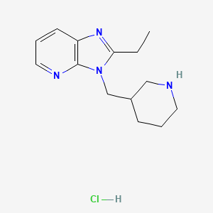 molecular formula C14H21ClN4 B2868414 2-Ethyl-3-(piperidin-3-ylmethyl)-3H-imidazo[4,5-b]pyridine hydrochloride CAS No. 2279124-28-4