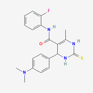 molecular formula C20H21FN4OS B2868424 4-(4-(dimethylamino)phenyl)-N-(2-fluorophenyl)-6-methyl-2-thioxo-1,2,3,4-tetrahydropyrimidine-5-carboxamide CAS No. 694461-73-9