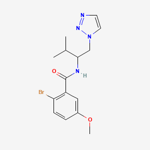 molecular formula C15H19BrN4O2 B2868429 2-bromo-5-methoxy-N-(3-methyl-1-(1H-1,2,3-triazol-1-yl)butan-2-yl)benzamide CAS No. 2034382-41-5