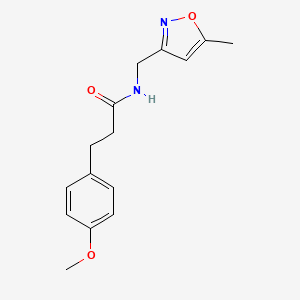 molecular formula C15H18N2O3 B2868430 3-(4-methoxyphenyl)-N-((5-methylisoxazol-3-yl)methyl)propanamide CAS No. 1251693-54-5