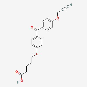 molecular formula C21H20O5 B2868440 5-(4-(4-(丙-2-炔-1-yloxy)苯甲酰)苯氧基)戊酸 CAS No. 2140866-79-9