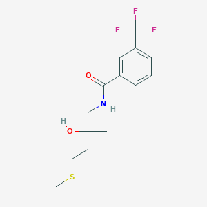 molecular formula C14H18F3NO2S B2868446 N-(2-hydroxy-2-methyl-4-(methylthio)butyl)-3-(trifluoromethyl)benzamide CAS No. 1396809-71-4