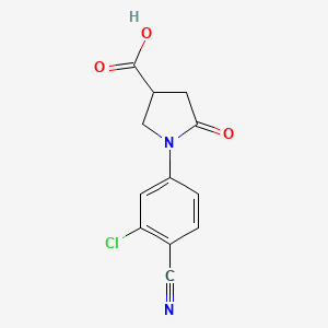 molecular formula C12H9ClN2O3 B2868451 1-(3-Chloro-4-cyanophenyl)-5-oxopyrrolidine-3-carboxylic acid CAS No. 1097813-79-0