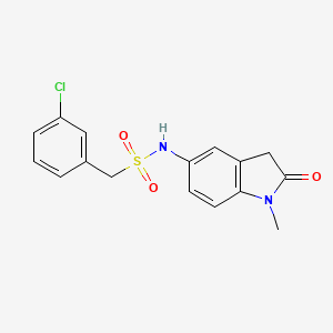 molecular formula C16H15ClN2O3S B2868452 1-(3-chlorophenyl)-N-(1-methyl-2-oxoindolin-5-yl)methanesulfonamide CAS No. 921538-27-4