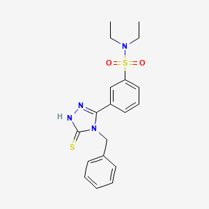 molecular formula C19H22N4O2S2 B2868454 3-(4-苄基-5-硫代-4H-1,2,4-三唑-3-基)-N,N-二乙基苯-1-磺酰胺 CAS No. 554404-39-6