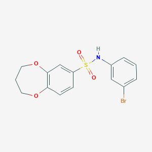 molecular formula C15H14BrNO4S B2868455 N-(3-bromophenyl)-3,4-dihydro-2H-1,5-benzodioxepine-7-sulfonamide CAS No. 941881-10-3