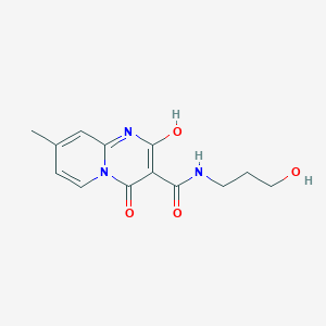 molecular formula C13H15N3O4 B2868456 2-hydroxy-N-(3-hydroxypropyl)-8-methyl-4-oxo-4H-pyrido[1,2-a]pyrimidine-3-carboxamide CAS No. 886896-12-4