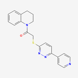 molecular formula C20H18N4OS B2868457 1-(3,4-dihydro-2H-quinolin-1-yl)-2-(6-pyridin-4-ylpyridazin-3-yl)sulfanylethanone CAS No. 872987-43-4