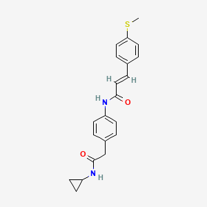 (E)-N-(4-(2-(cyclopropylamino)-2-oxoethyl)phenyl)-3-(4-(methylthio)phenyl)acrylamide