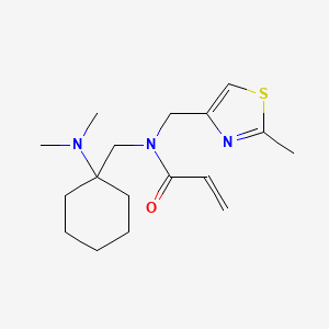 molecular formula C17H27N3OS B2868460 N-[[1-(Dimethylamino)cyclohexyl]methyl]-N-[(2-methyl-1,3-thiazol-4-yl)methyl]prop-2-enamide CAS No. 2411223-89-5