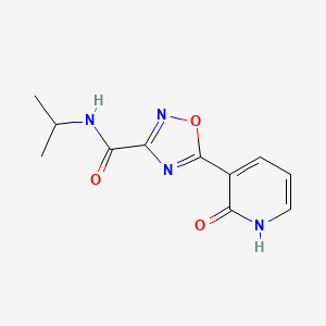 molecular formula C11H12N4O3 B2868472 N-异丙基-5-(2-氧代-1,2-二氢-3-吡啶基)-1,2,4-恶二唑-3-甲酰胺 CAS No. 1574551-57-7