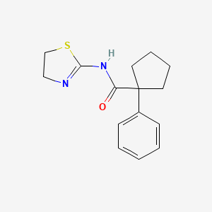 molecular formula C15H18N2OS B2868475 N-(4,5-二氢-1,3-噻唑-2-基)-1-苯基环戊烷-1-甲酰胺 CAS No. 1022735-89-2
