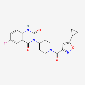 molecular formula C20H19FN4O4 B2868485 3-(1-(5-环丙基异恶唑-3-羰基)哌啶-4-基)-6-氟喹喔啉-2,4(1H,3H)-二酮 CAS No. 1903157-61-8