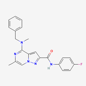 4-[benzyl(methyl)amino]-N-(4-fluorophenyl)-6-methylpyrazolo[1,5-a]pyrazine-2-carboxamide