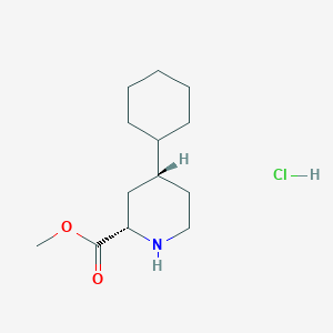 molecular formula C13H24ClNO2 B2868491 甲基 (2S,4R)-4-环己基哌啶-2-羧酸酯；盐酸盐 CAS No. 2411177-91-6
