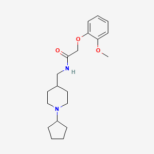 molecular formula C20H30N2O3 B2868492 N-((1-cyclopentylpiperidin-4-yl)methyl)-2-(2-methoxyphenoxy)acetamide CAS No. 953932-65-5
