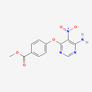 molecular formula C12H10N4O5 B2868498 4-(6-氨基-5-硝基嘧啶-4-基)氧基苯甲酸甲酯 CAS No. 450346-32-4