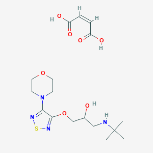 molecular formula C17H28N4O7S B028685 (+)-3-[3-(Tert-butylamino)-2-hydroxypropoxy]-4-morpholino-1,2,5-thiadiazole maleate CAS No. 57073-55-9