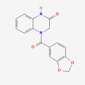 molecular formula C16H12N2O4 B2868500 4-(1,3-Benzodioxole-5-carbonyl)-1,3-dihydroquinoxalin-2-one CAS No. 753468-90-5