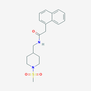 molecular formula C19H24N2O3S B2868501 N-((1-(methylsulfonyl)piperidin-4-yl)methyl)-2-(naphthalen-1-yl)acetamide CAS No. 1234957-22-2