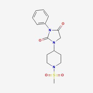 molecular formula C15H19N3O4S B2868504 1-(1-(甲磺酰基)哌啶-4-基)-3-苯基咪唑烷-2,4-二酮 CAS No. 2034279-50-8