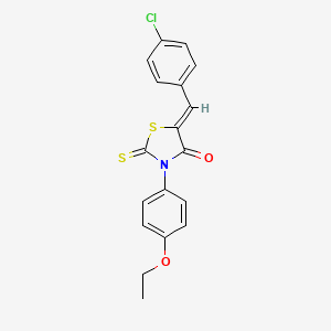 molecular formula C18H14ClNO2S2 B2868514 (5Z)-5-[(4-chlorophenyl)methylidene]-3-(4-ethoxyphenyl)-2-sulfanylidene-1,3-thiazolidin-4-one CAS No. 300817-92-9